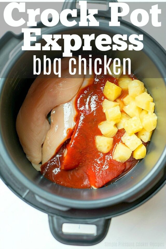 3 Ingredient Crock Pot Express Barbecue Chicken Breasts