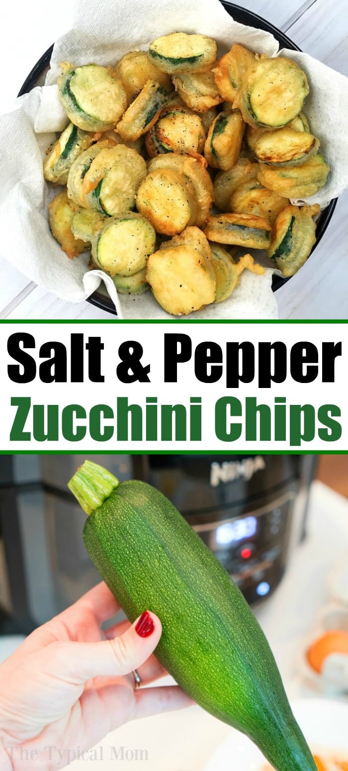 Easy Salt and Pepper Zucchini Chips with Tempura Fried or Baked