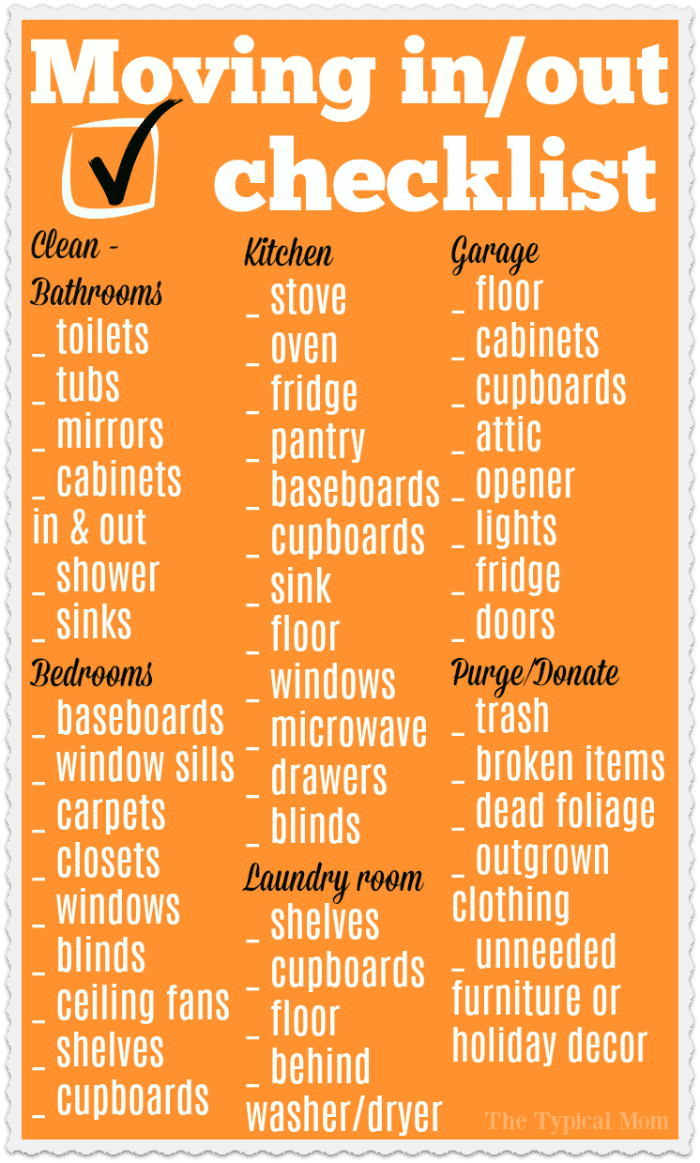 Household Items Checklist - List of Household Items for Moving Home