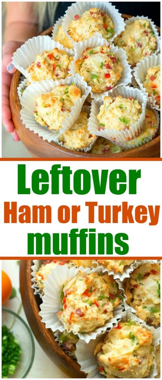 Loaded Savory Breakfast Muffins - Leftover Ham Savory Muffins