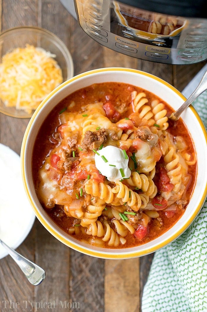 Instant Pot Taco Pasta - One Happy Housewife