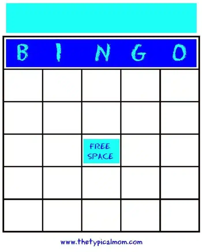 Blank Bingo Template – Tim's Printables