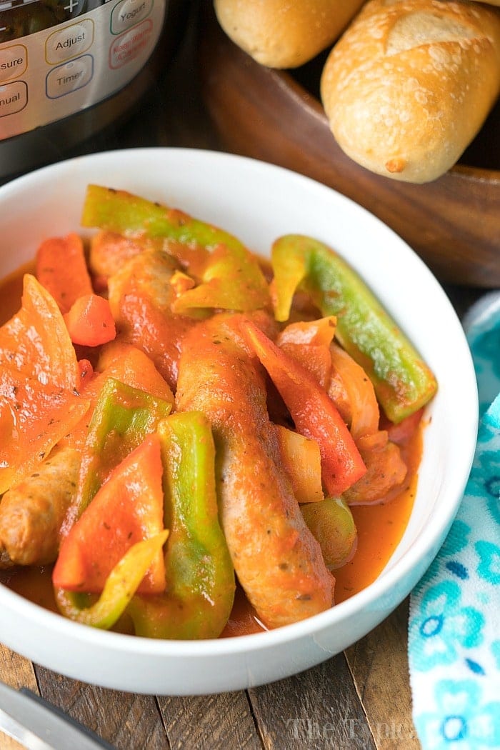 pressure cooker sausage and peppers