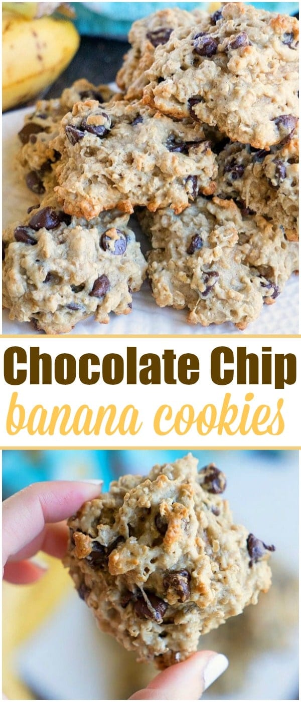 Chocolate Chip Banana Cookies Cookies with Ripe Bananas