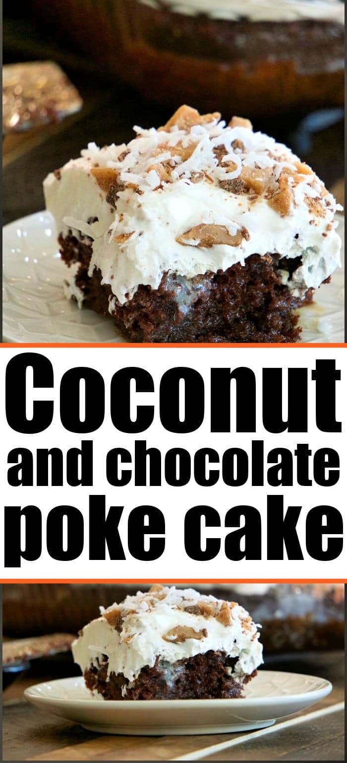 Poke Chocolate Coconut Cake - Chocolate Coconut Poke Cake