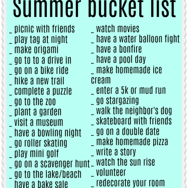 teenage summer bucket list ideas