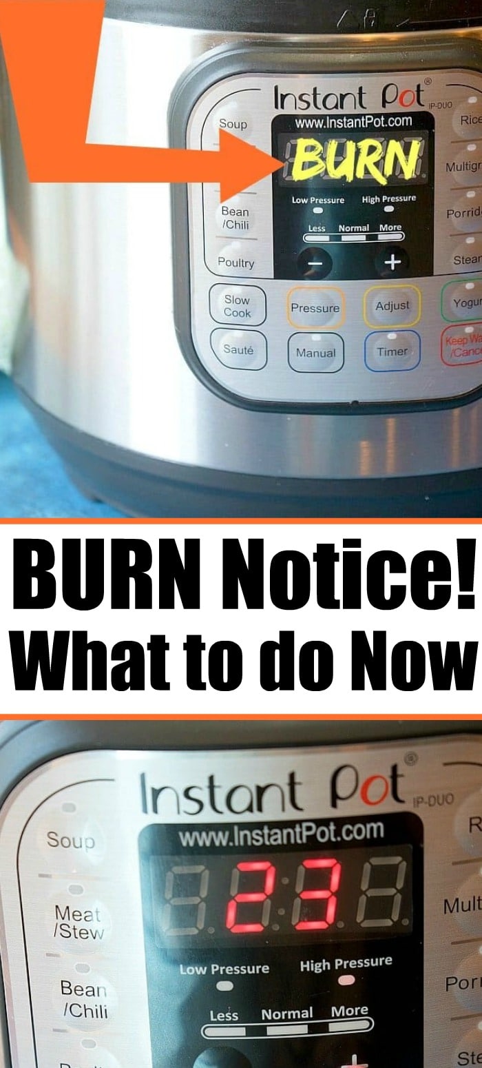 BURN on Instant Pot What to do When Instant Pot says Burn + Video