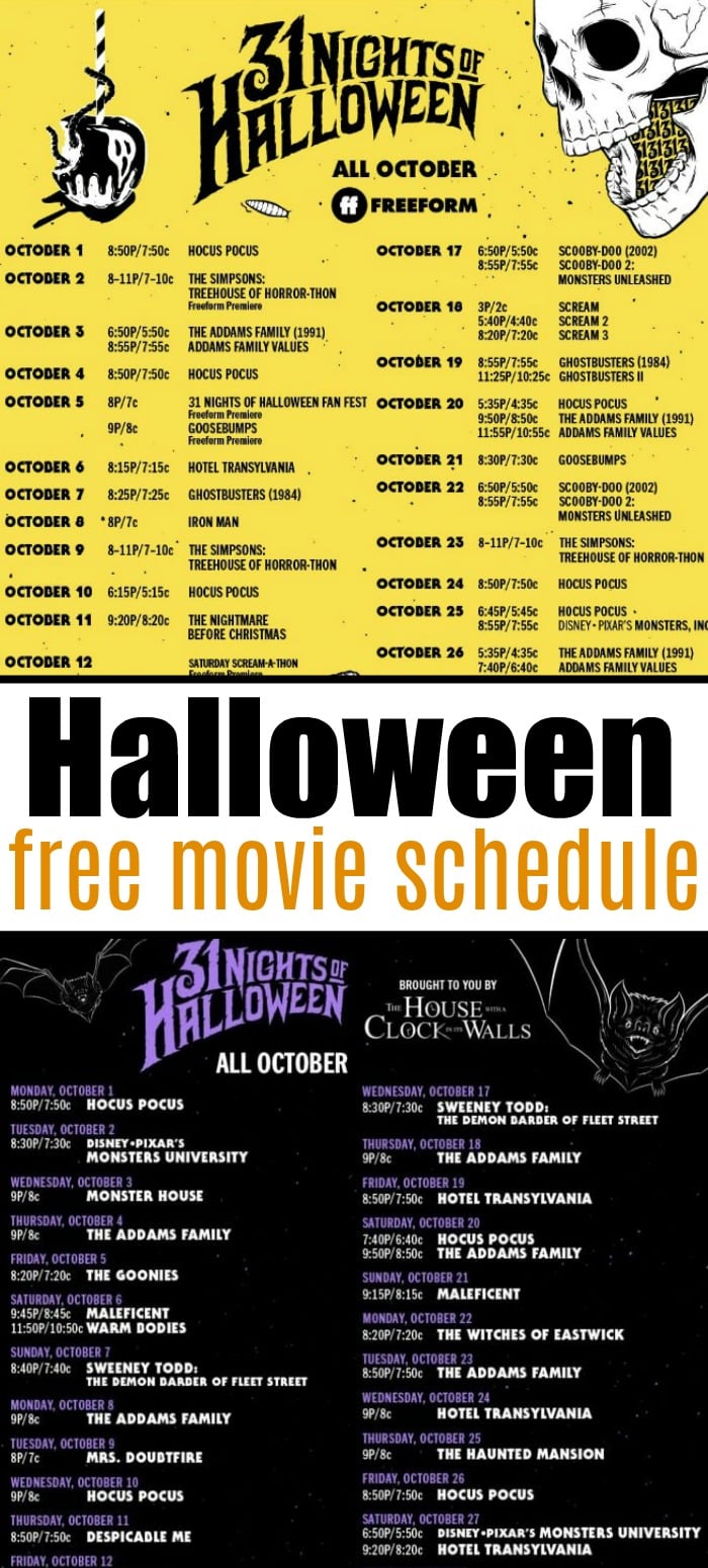 2022 Freeform Halloween Schedule Free TV Shows and Movies!