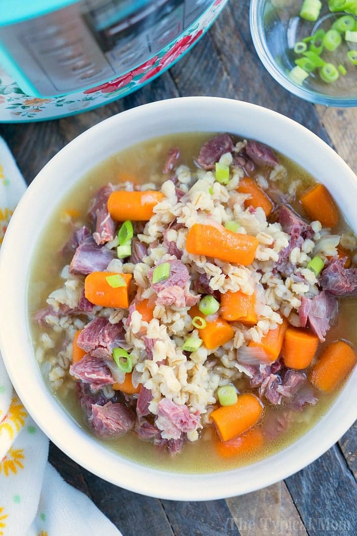 Instant Pot Barley Soup with Ham - Ham or Beef Ninja Foodi Barley Soup