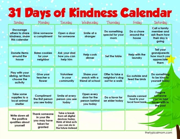 Kindness Calendar 2024 Lily Christal