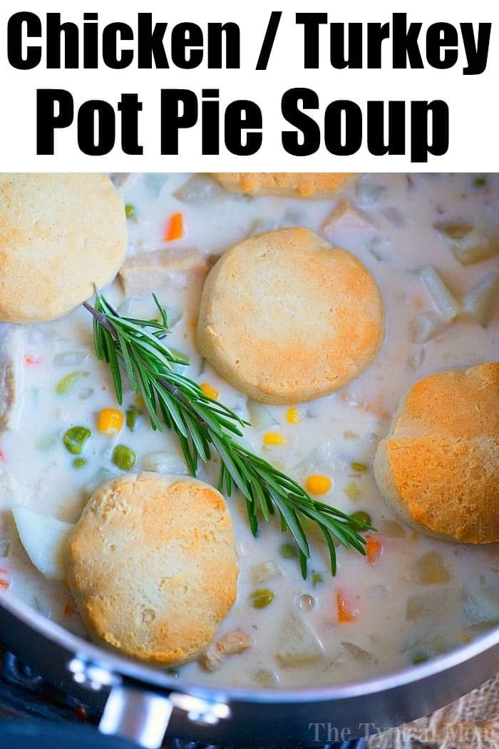 Easy Turkey Pot Pie Soup - Pinch and Swirl