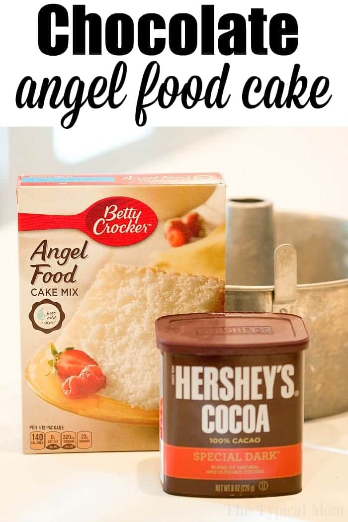 3 Ingredient Chocolate Angel Food Cake Recipe with Cocoa