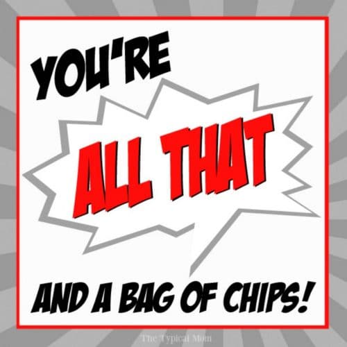 Free Valentines Tag for Chips Printable PDF for Boys and Girls
