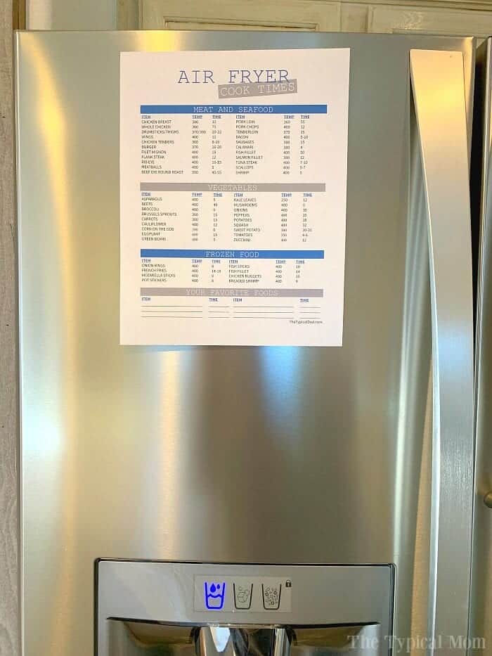 Ninja foodi cooking outlet chart