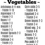 instant pot vegetable cook times