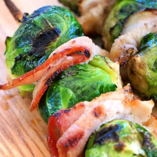 Brussel Sprouts on a Grill Grilled Brussel Sprouts with Bacon