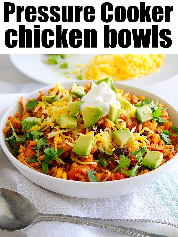 Pressure Cooker Chicken Taco Bowls - Ninja Foodi Chicken Taco Bowls