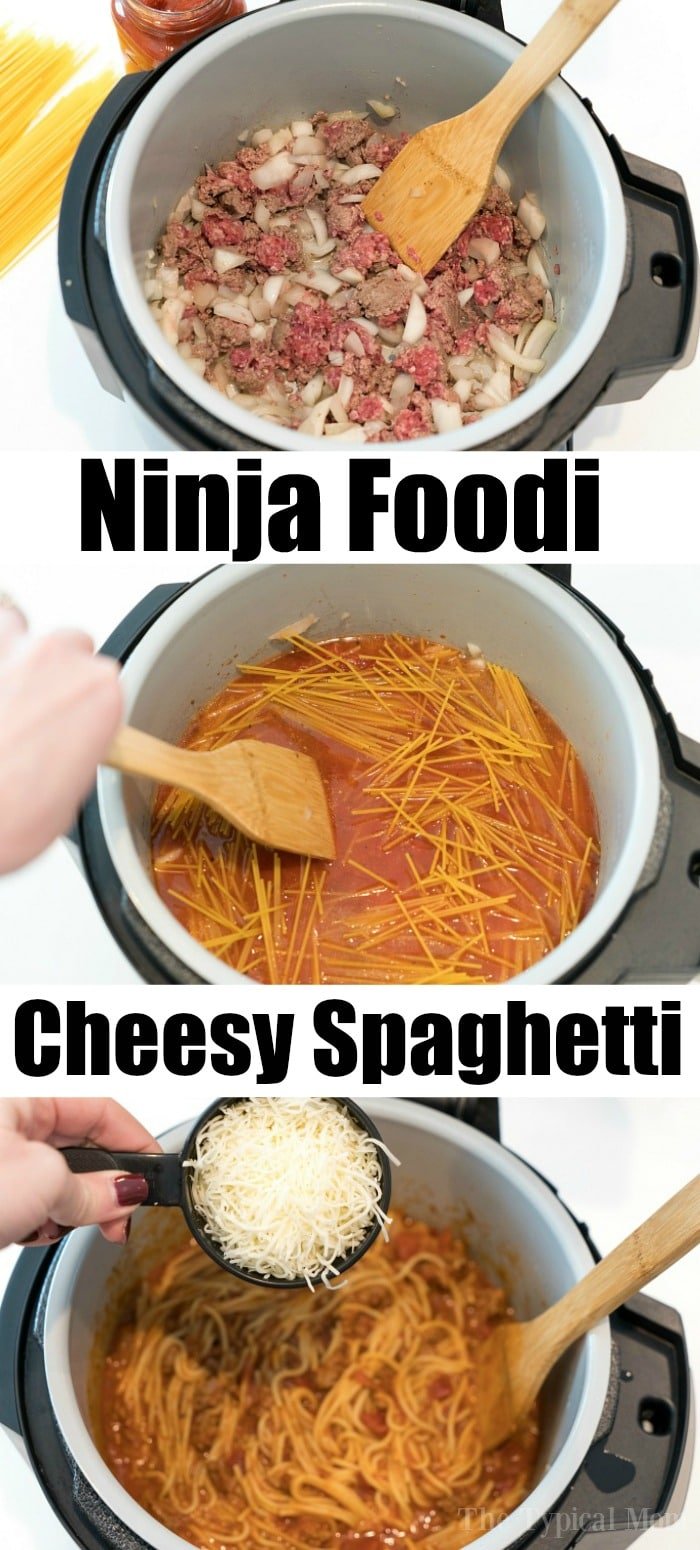 Cheesy Ninja Foodi Spaghetti Baked Spaghetti Made in One Pot