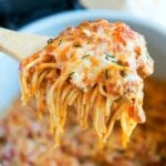 Cheesy Ninja Foodi Spaghetti Baked Spaghetti Made in One Pot