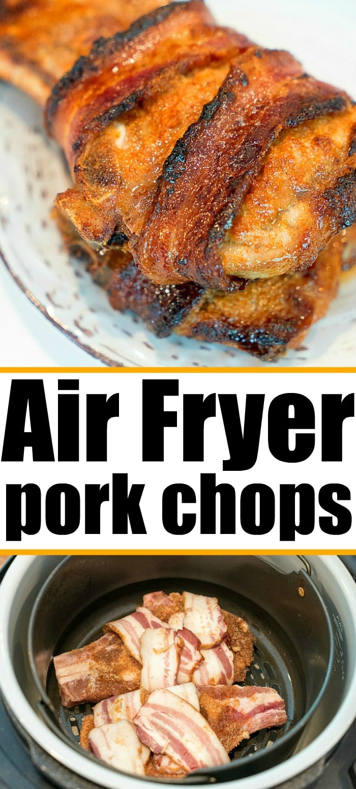 Bacon Wrapped Air Fryer Pork Chops Ninja Foodi Pork Chops