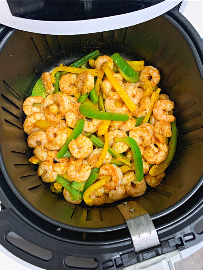 air fryer shrimp fajitas