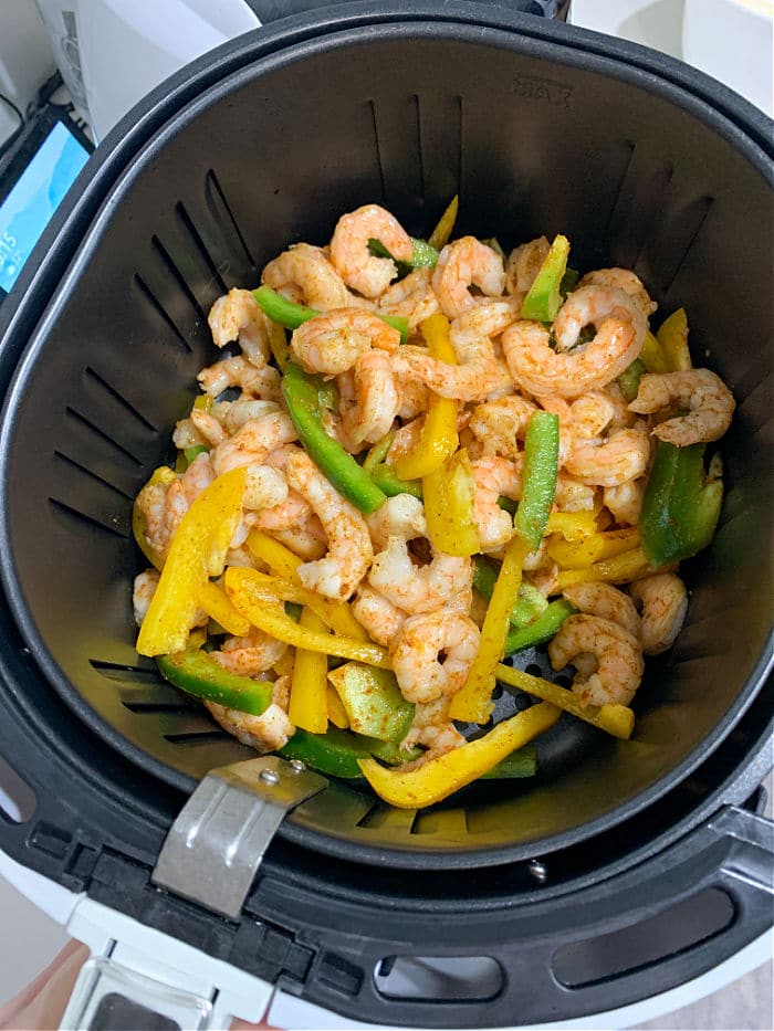 shrimp air fryer fajitas