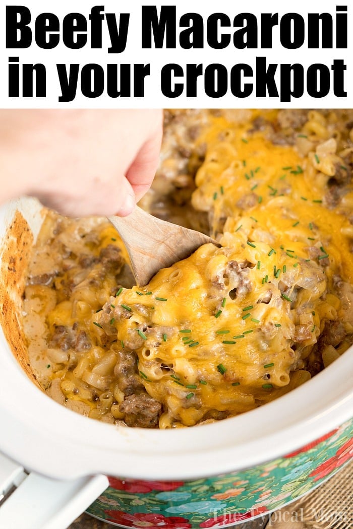 Crockpot Ground Beef Casserole - Amanda's Cookin' - Slow Cooker