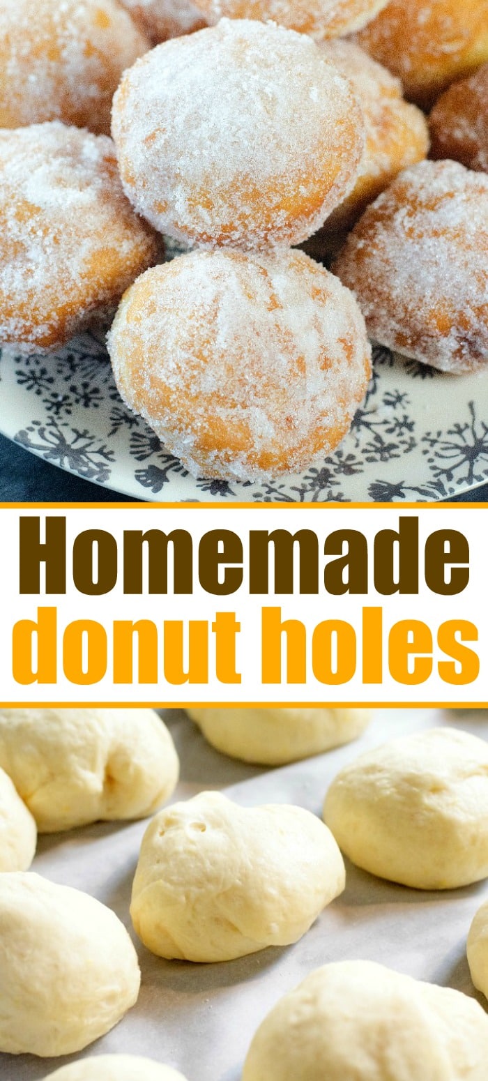 Homemade Donut Holes - Powdered Sugar Donut Holes