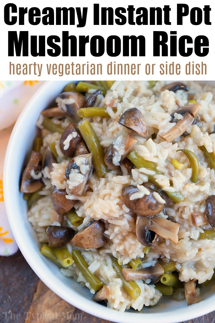 Instant pot best sale mushroom rice recipe