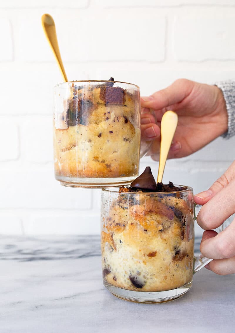 bread pudding in a mug