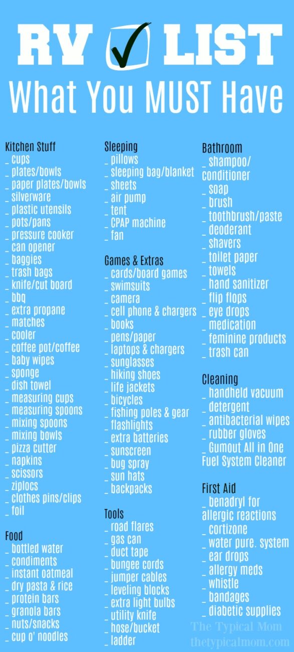 101+ Motorhome Essentials You Need + Packing Checklist