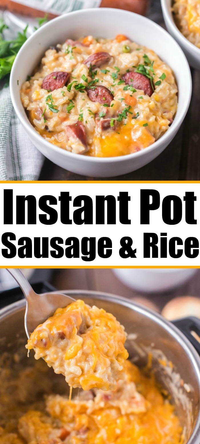 Instant Pot Sausage and Rice Cheesy Smoked Sausage