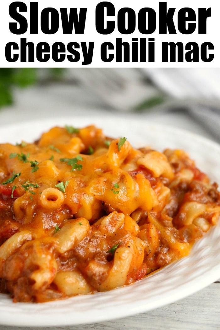 Crock Pot Cheddar Chili Mac - Recipes That Crock!