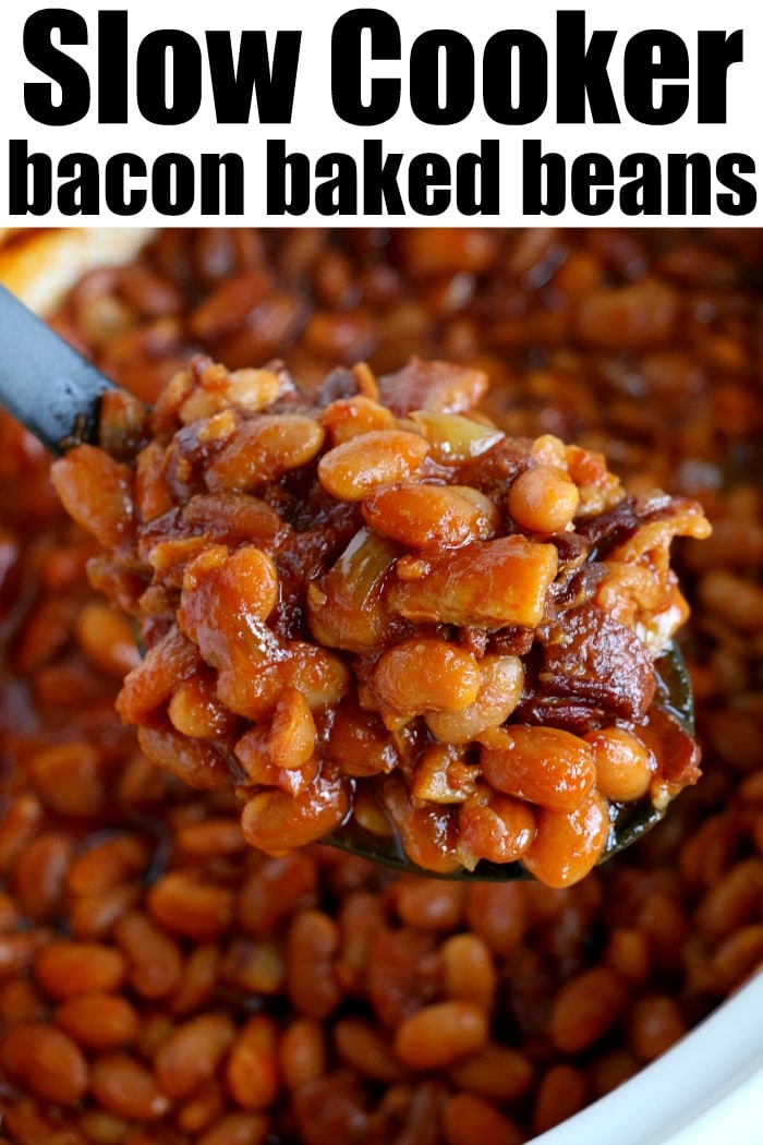 Easy Slow Cooker Baked Beans • One Lovely Life