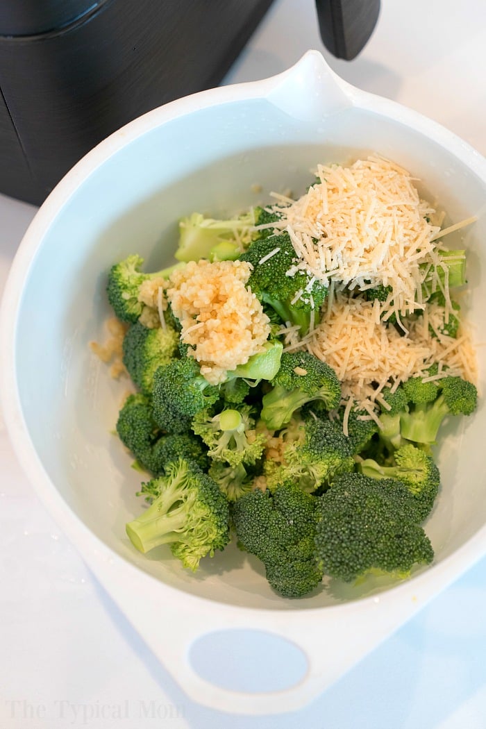 Parmesan Broccoli in Air Fryer - Air Crisp Ninja Foodi Broccoli