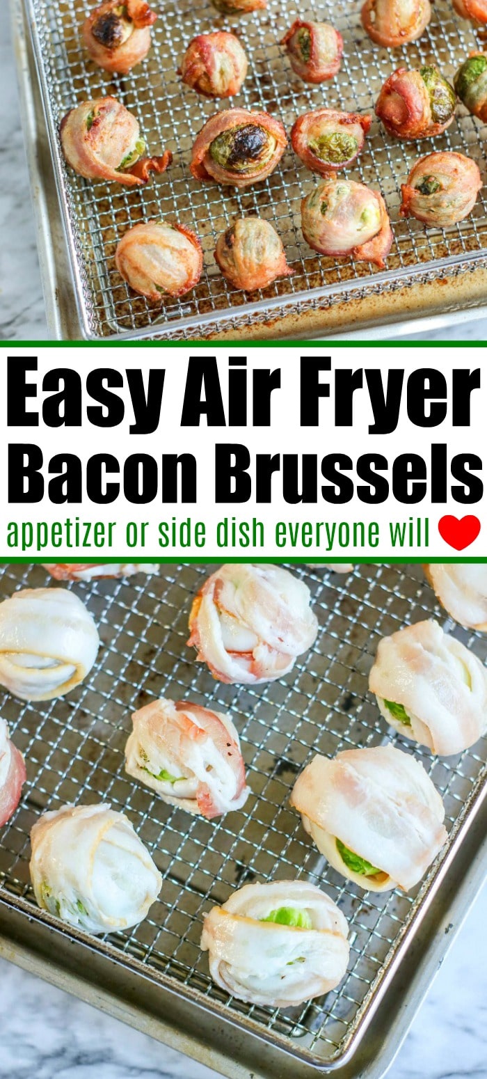 Crispy Brussel Sprouts with Bacon in Air Fryer OR Oven Roasted