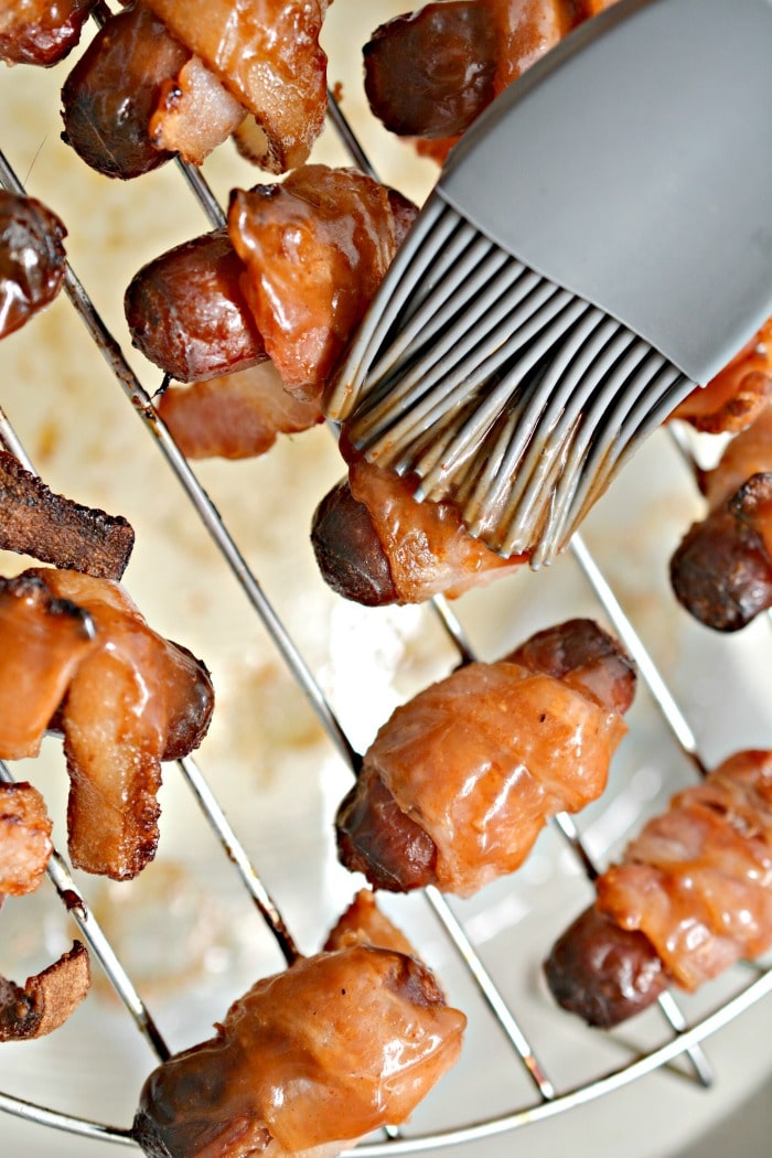 Bacon Wrapped Smokies in Air Fryer Ninja Foodi Bacon Smokies