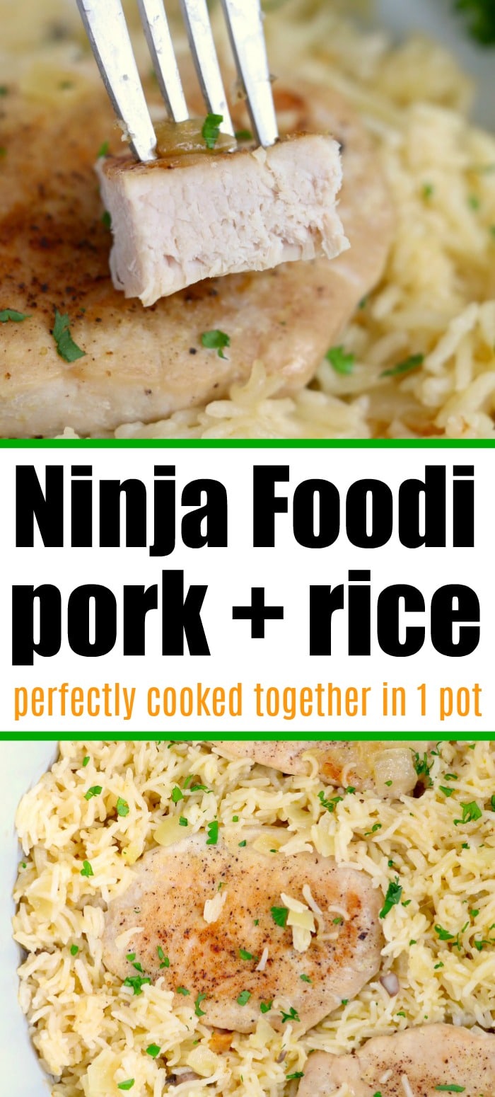 Ninja Foodi Pork Chops and Rice Pressure Cooker Pork Chops