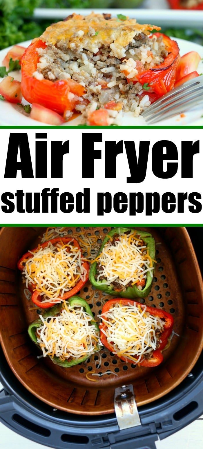 Easy Air Fryer Stuffed Peppers Ninja Foodi Stuffed Peppers