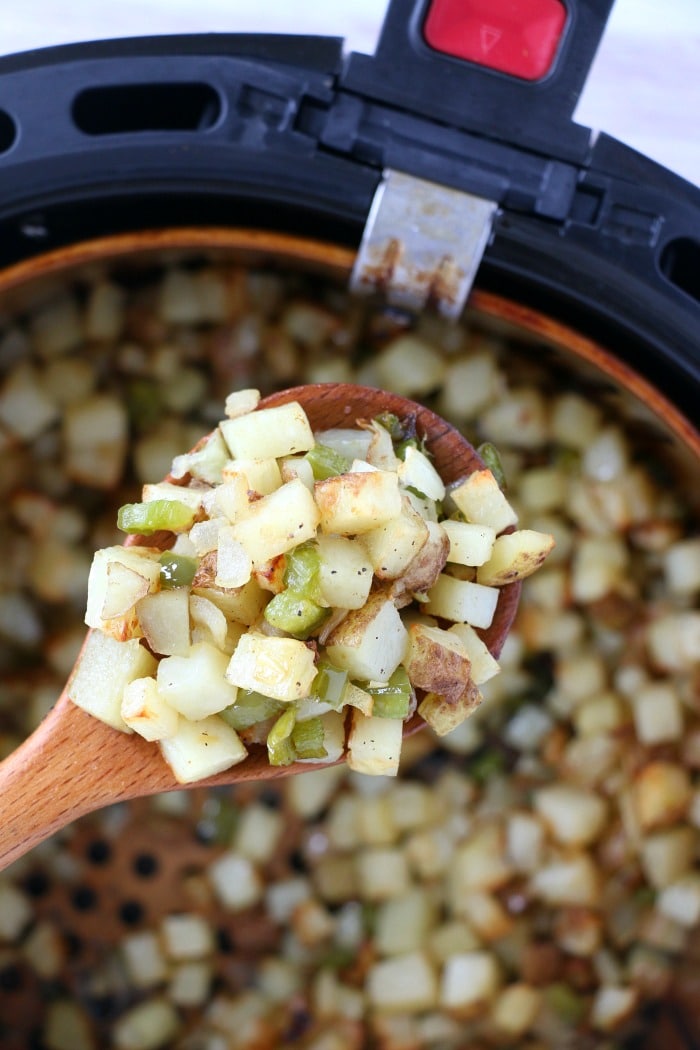 Air Fryer Diced Potatoes - Hungry Healthy Happy