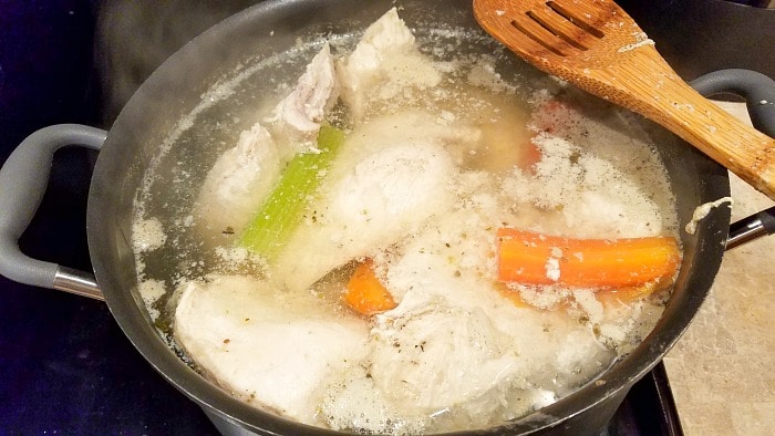 boiling chicken