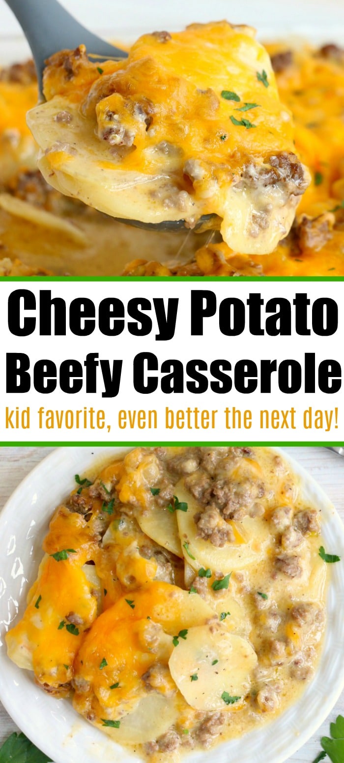 Au Gratin Cheesy Ground Beef Casserole with Potatoes