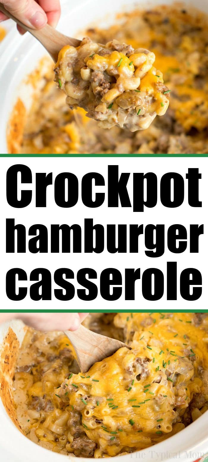 Easy Crockpot Hamburger Casserole with Potatoes and Noodles