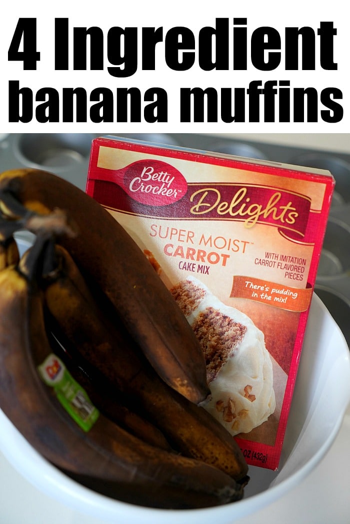 4 ingredient banana muffins