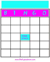 Printable Free Blank Bingo Cards - PDF Printable Bingo Cards