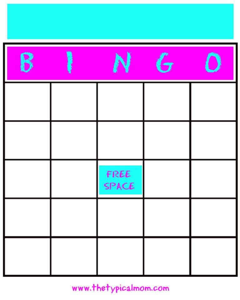 Printable Free Blank Bingo Cards - PDF Printable Bingo Cards