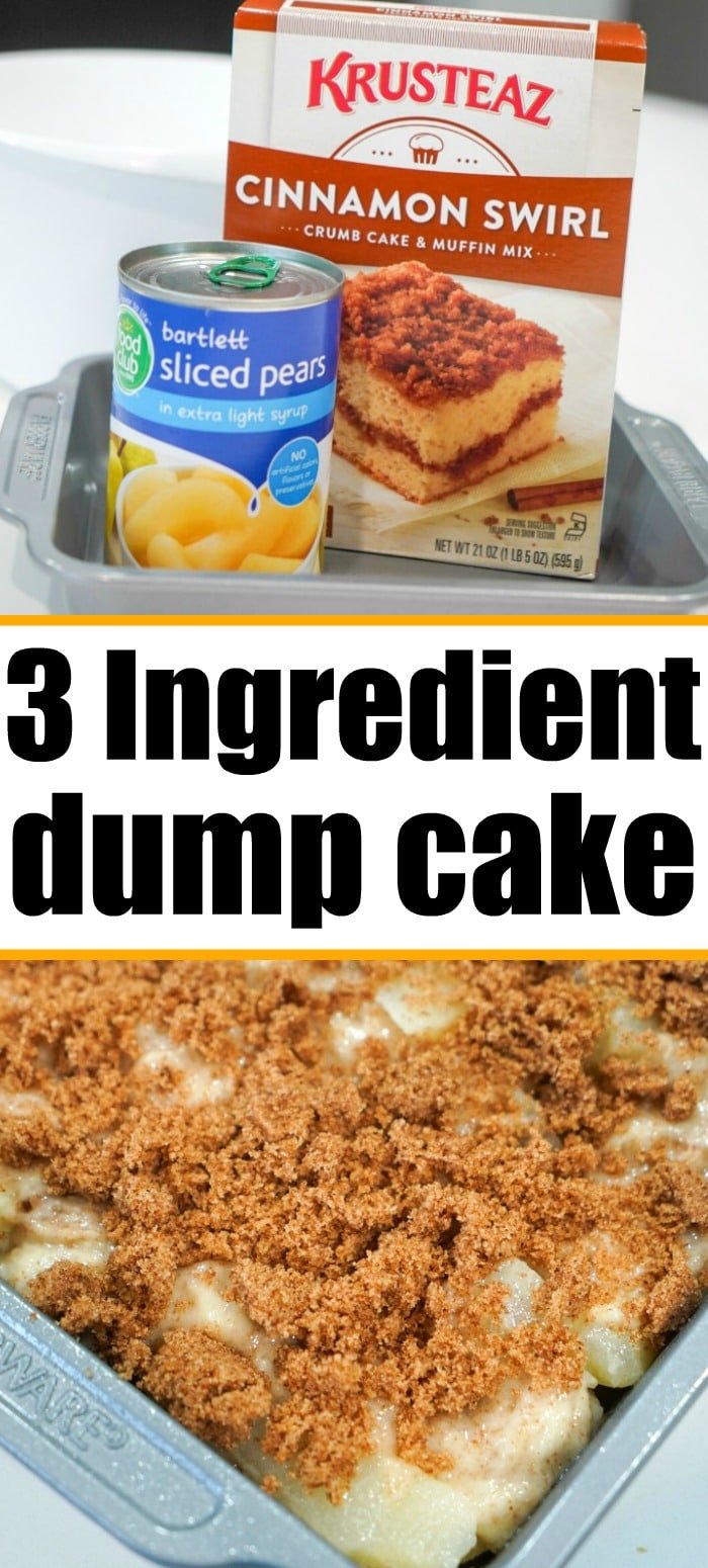 3 Ingredient Dump Cake with Canned Fruit and Egg Peach Pear