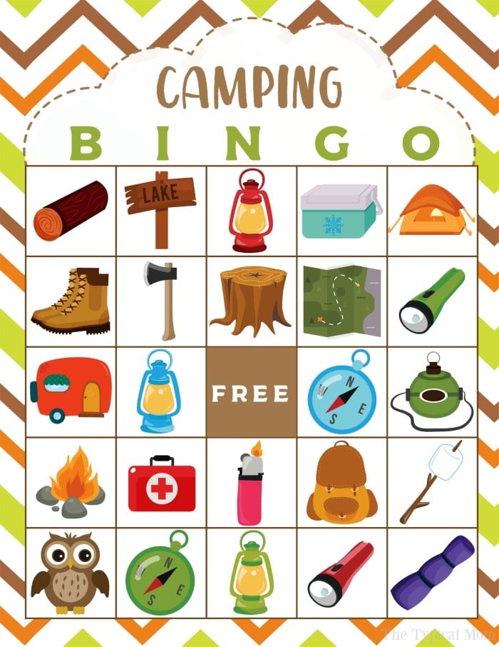 Free Printable Camping Bingo Game