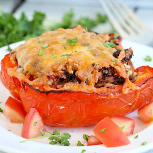 Easy Air Fryer Stuffed Peppers Ninja Foodi Stuffed Peppers