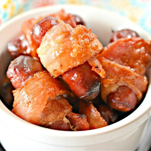 Bacon Wrapped Smokies in Air Fryer Ninja Foodi Bacon Smokies